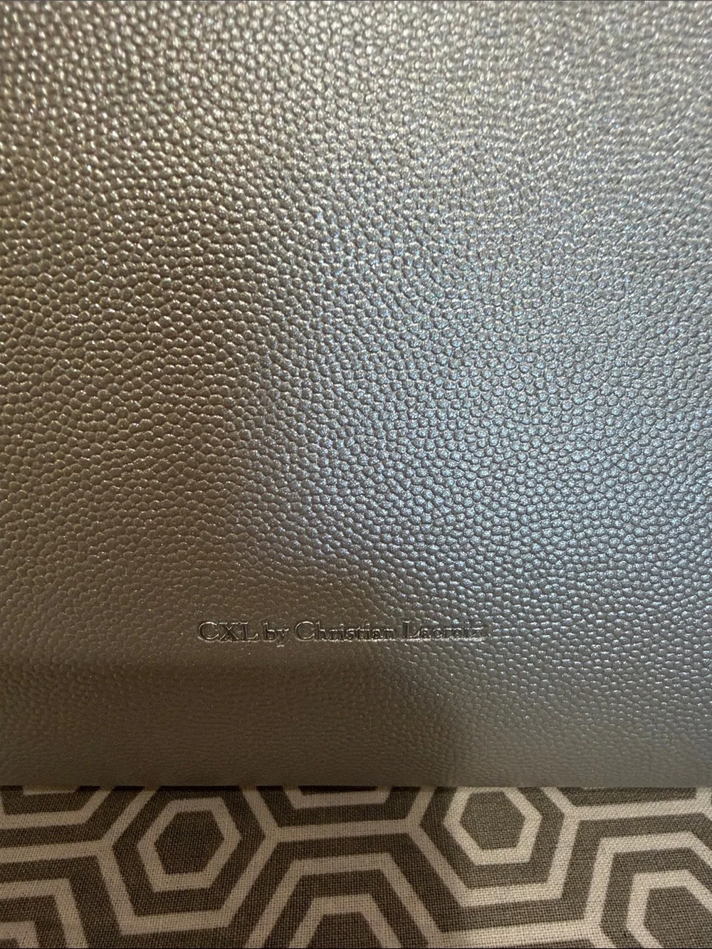 Christian Lacroix Metallic Silver Clutch with Emblem